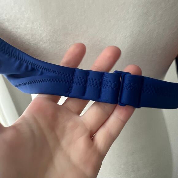 J. Crew Heritage Scoop Neck Bikini Top Womens 2X Blue Lined Adjustable - Picture 7 of 8